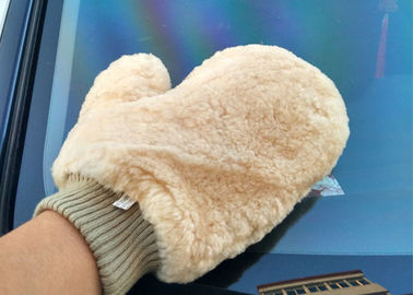 China Schaffell-Waschanlage-Handschuh-freies Beispiellammwollauto-Polierwäsche-Handschuh mit dem Daumen fournisseur
