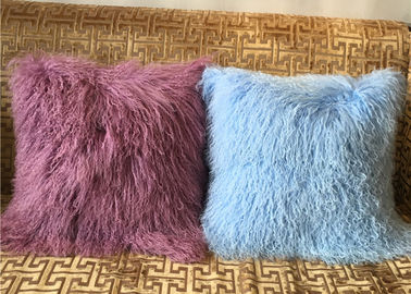 China Zoll mongolischer der Pelz Kissen-langer gelockter Amethyst-tibetanischer flaumiger Pelz-Couch Throw18 fournisseur