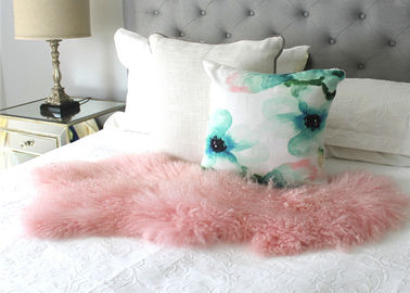 China Natürliche rosa wirkliche mongolische Lamm-Wolldecken-Bett-Pelz-Decken-dekorative Decken-Boden-Wolldecken und Teppiche für Wohnzimmer fournisseur