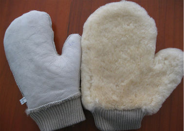 China Daumen-Entwurfs-Schaffell-Waschanlage-Handschuh mit Gewebe-Oberseite nicht verkratzen fournisseur
