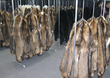 China Ordnen Sie einen Schwarz-Mantel-Waschbären, der bequeme Pelz-, denkragen mit Satin-Futter sich wärmen fournisseur