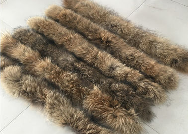 China Abnehmbare natürliche Waschbär-Pelz-Kragen-Haube lang für Mann-Jacken-Mantel 80cm fournisseur
