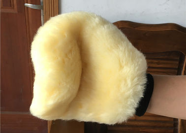 China Echter kurzer weicher Merinowolle-Wäsche-Handschuh-beige Farbe für die Verringerung von Kratzern fournisseur