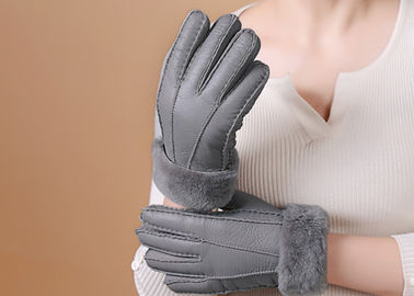 China Doppeltes Gesichts-Leder-Handschuh-Schaffell gezeichnet, windundurchlässiges Schaffell-treibende Handschuhe fournisseur
