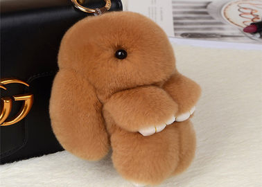 China Gefärbte Füllungen Brown-Kaninchen-Pelz Keychain 18cm Größen-pp. Catton benutzt für Tasche fournisseur