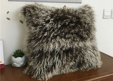 China Dick warme weiche mongolische Pelz-Kissen-lange gelockte Wolleantiapnea 50*50cm fournisseur