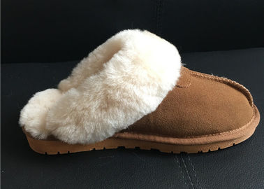 China Das Schaffell-Pantoffel-Schuh-luxuriöses Schaffell-geschlossene Zehen-Pantoffel der Frauen fournisseur