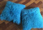 18x 18&quot; tibetanisches Lamm-Pelz-Kissen-einseitige Pelz-Kissen-Abdeckungs-Himmel-Blau-Farbe fournisseur