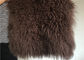 Wirkliches mongolisches Schaffell-Brown-Wurfs-Kissen-Doppeltes versah Pelz mit dem langen Haar mit Seiten fournisseur
