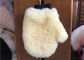 Natürliches weißes Wollschaffell-Waschanlage-Handschuh-Simplex mit Maschen-Rückseite fournisseur