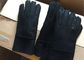 Doppeltes Breathable Damen-schwarzes ledernes Schaffell gezeichnete Handschuhe für Handy-Gebrauch  fournisseur