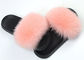 Kundengebundene Farbfrauen Fox-Pelz-Pantoffel-Sandalen mit dem flockigen Haar/Gummisohle fournisseur