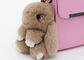 Handgemachter Leichtgewichtler Brown-Plüsch-Kaninchen-Pelz Keychain 15 cm für Handtasche fournisseur