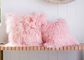 Süßigkeits-rosa langes mongolisches Schaffell-dekoratives Wurfs-Kissen mit einseitigem Pelz fournisseur