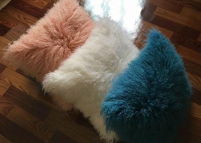 Buntes Wohnzimmer-wärmen mongolisches Pelz-Kissen weich 40 * 40cm für Auto-Rückseite