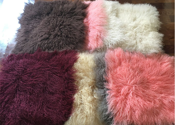 Langer Haar-waschbarer mongolischer Lamm-Wurfs-glattes Glänzen für die Herstellung von dekorativen Wolldecken