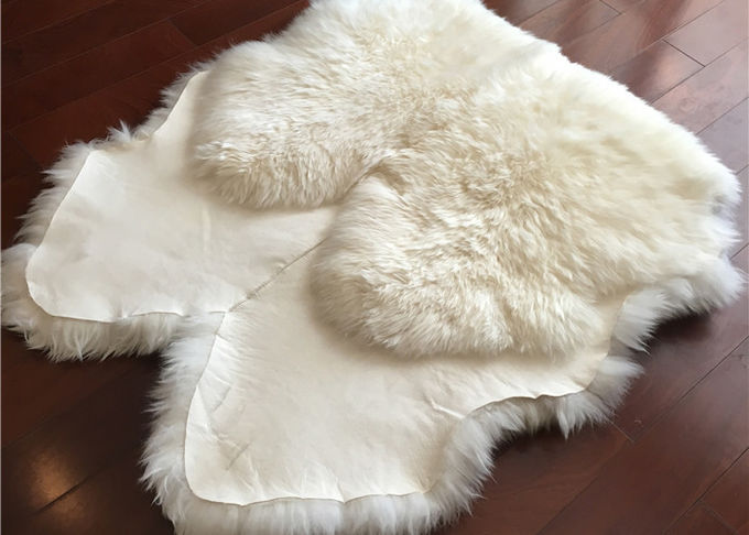Wirkliche Schaffell-Wolldecken-natürliches weißes langes Woll-Neuseeland-Schaffell-Teppich-Viererkabel