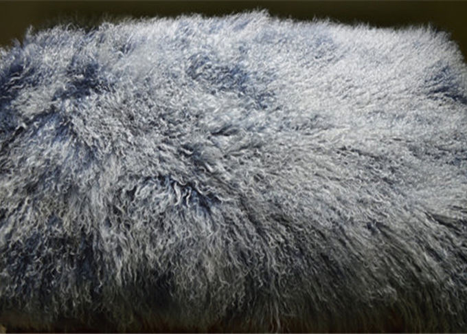 Fell-Haut-grauer Schlafzimmer-Schaffell-Wolldecken 100% Mongolian-Lamm-Pelz mit dem langen Haar