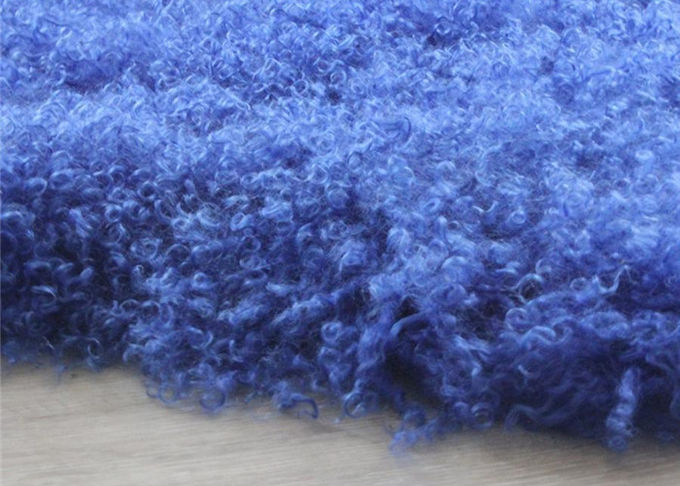 Hellblaues langes Haar-mongolischer Schaffell-Wolldecken-Sitzüberzug mit kundengebundener Größe