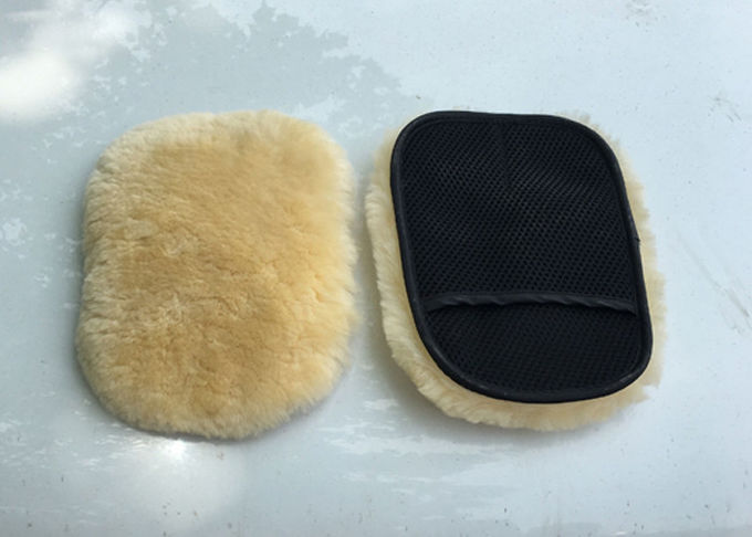 HAUT-Auto-Wollwäsche-Handschuh des Schaffell-Waschanlage-Handschuh-einer Seitenmerinomit Tasche