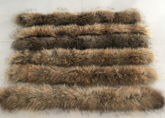Pelz-Hauben-Ordnung Browns wirkliche für Stoff, Waschbär-abnehmbarer wirklicher Pelz-Kragen 30 cm * 80 cm