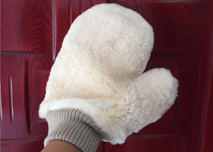 Dauerhafte wirkliche Wolle des Schaffell-Waschanlage-Handschuh-100% für Reinigungsplastik-/Metalloberfläche