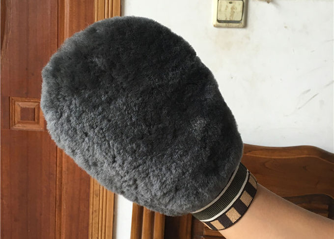 Kurzer Wollschaffell-Waschanlage-Handschuh weich mit einseitigem Pelz 24,5 x 19cm