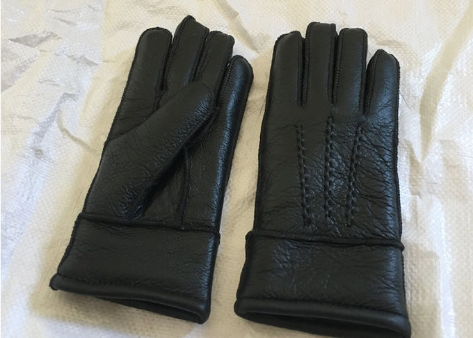 Schaffell-Handschuh-Pelz gezeichnetes weiches Leder des Australiens der Männer wärmster für windundurchlässiges
