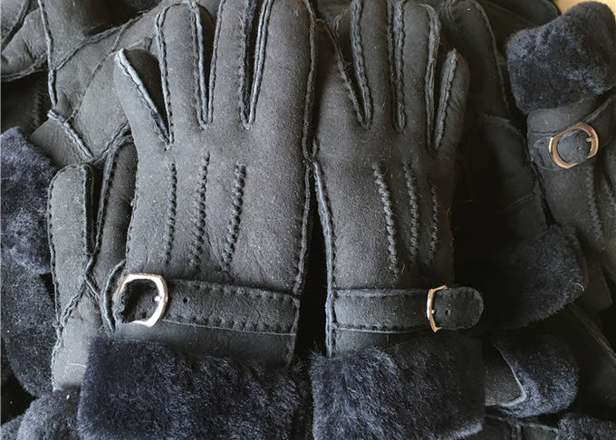 Handsewn beige wärmste Schaffell-Handschuhe S M L XL für schützende Finger