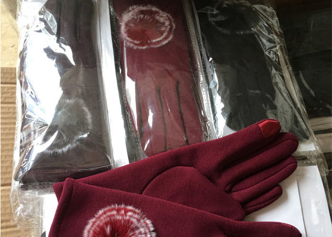 Winter-Handschuhe des Wein-Rot-Vlies-Bildschirm- mit dem super weichen Futter halten warm