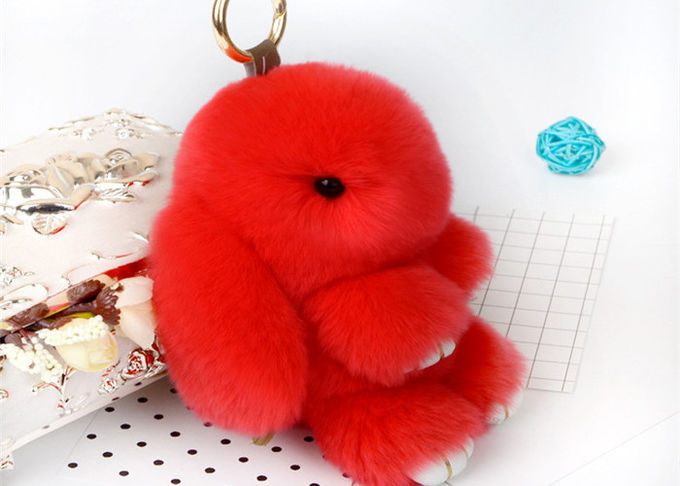 Netter Form große Größen-wirklicher Kaninchen-Pelz Keychain 20cm Portable für Mädchen-Tasche