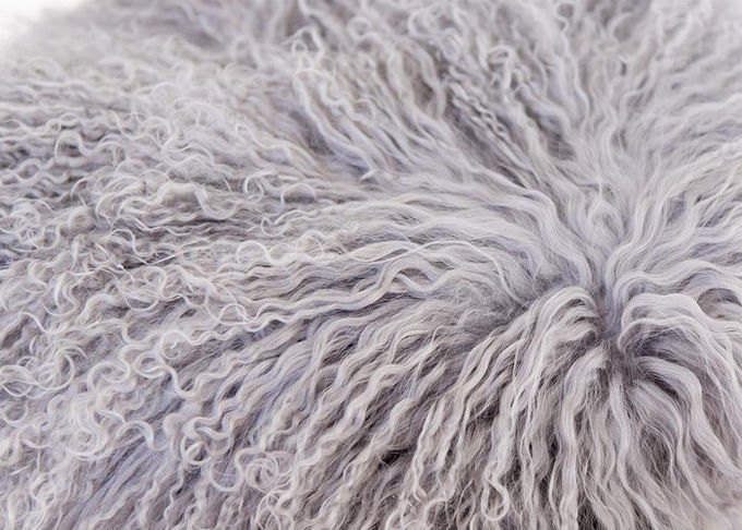 Mongolisches Pelz Kissen-luxuriöser echter langer Haar-Tibet-Lamm-Pelz-Wurf für Haus