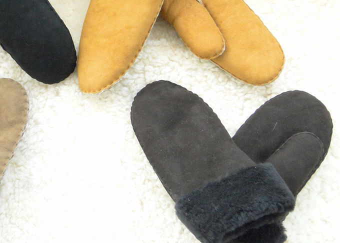 Wärmste Lammfell-Leder-Veloursleder-Frauen-Handschuhe