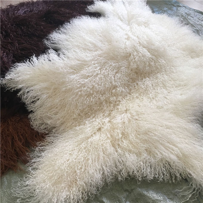 Schaf-Pelzdecke wirkliche lange Haar Schaffells echte mongolische Lammwollgelockte