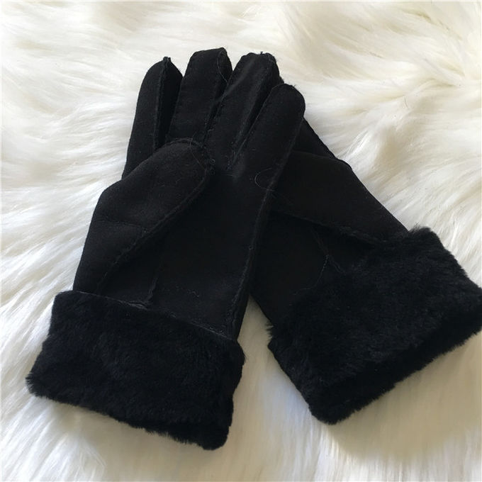 Lange stilvolle Handschuhe des Unisexschaffell-Pelz-Stulpen-Winter-Handschuh-Damenlammfells