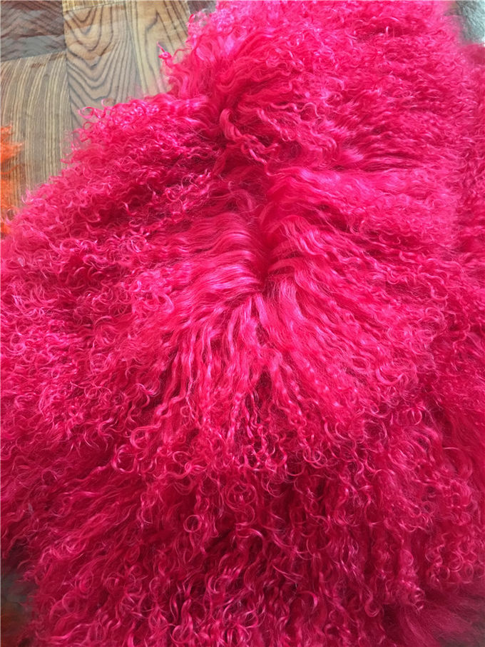 Färbte langes Schaffell Haar der tibetanischen Lammwollwolldecke mongolischen Lammpelzplatten-Wolldeckenteppich