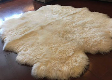 China Langes Haar-weiße australische Schaffell-Wolldecken-Merinowolle für Wohnzimmer-Würfe fournisseur
