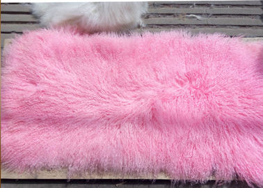 China Mongolische wirkliche Schaffell-Wolle 60*120cm der Schaffell-Wolldecken-100% färbte rosa Farbfreie Proben fournisseur