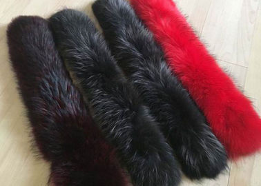 China Der gefärbte echtes wirkliche Waschbär-Schwarz-wirkliche Pelz-Kragen wärmen sich für Mann-Jacke/Mantel fournisseur