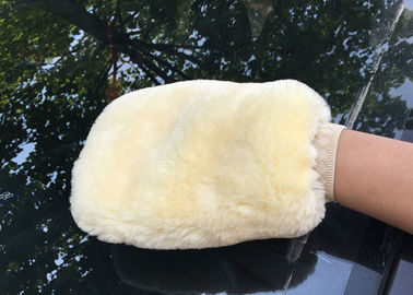 China Echter Schaffell-Waschanlage-Handschuh-Doppelt-Seiten-Wollwäsche-Handschuh für professionelle Autopflege fournisseur