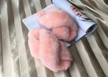 China Gefärbtes schlankes Vlies rosa Schaf-Wollpantoffel-wirkliches Australien-Merinopelz-With15mm fournisseur