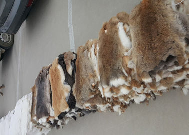 China Mantel-Futter-Zusätze Rex-Kaninchen-Haut-glatte natürliche Brown-Farbe 25*35cm fournisseur
