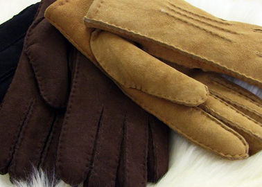 China Handsewn wärmste Schaffell-Handschuhe, Shearlings-Handschuhe Lammfell der Damen echte sueded fournisseur