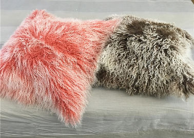 China Rechteckige bunte mongolische Lamm-Kissen-Abdeckung, weiche flockige dekorative Kissen  fournisseur