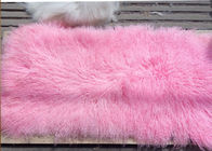 Mongolische wirkliche Schaffell-Wolle 60*120cm der Schaffell-Wolldecken-100% färbte rosa Farbfreie Proben