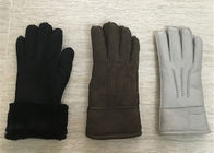 Luxuriöse wärmste Schaffell-Handschuhe/das Schaffell-Handschuhe der Schwarz-ledernen Frauen