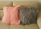 Echtes mongolisches Pelz 100% rosa langes Quadrat des Haar-Schaffell-Lammpelz Wurfs-Kissens 45cm fournisseur