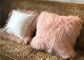 Mongolisches Pelz Kissen-buntes gefärbtes langes Haar-Tibet-Haut-Lammpelz Couch-Kissen fournisseur