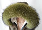 Waschbärpelzkragen großer langer abnehmbarer wirklicher Pelz-Kragen für Grün des Winter-80 cm fournisseur