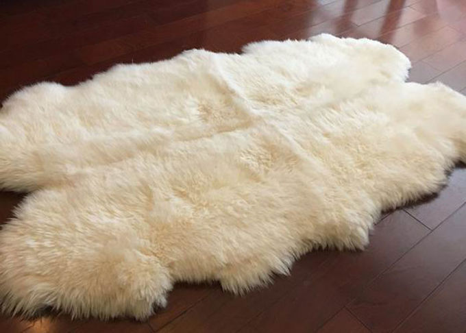 Wirkliches Schaffell-Wolldecken-großes Elfenbein-weiße Australien-Wollbereichs-Wolldecke 4 x 6 Haut ft 4